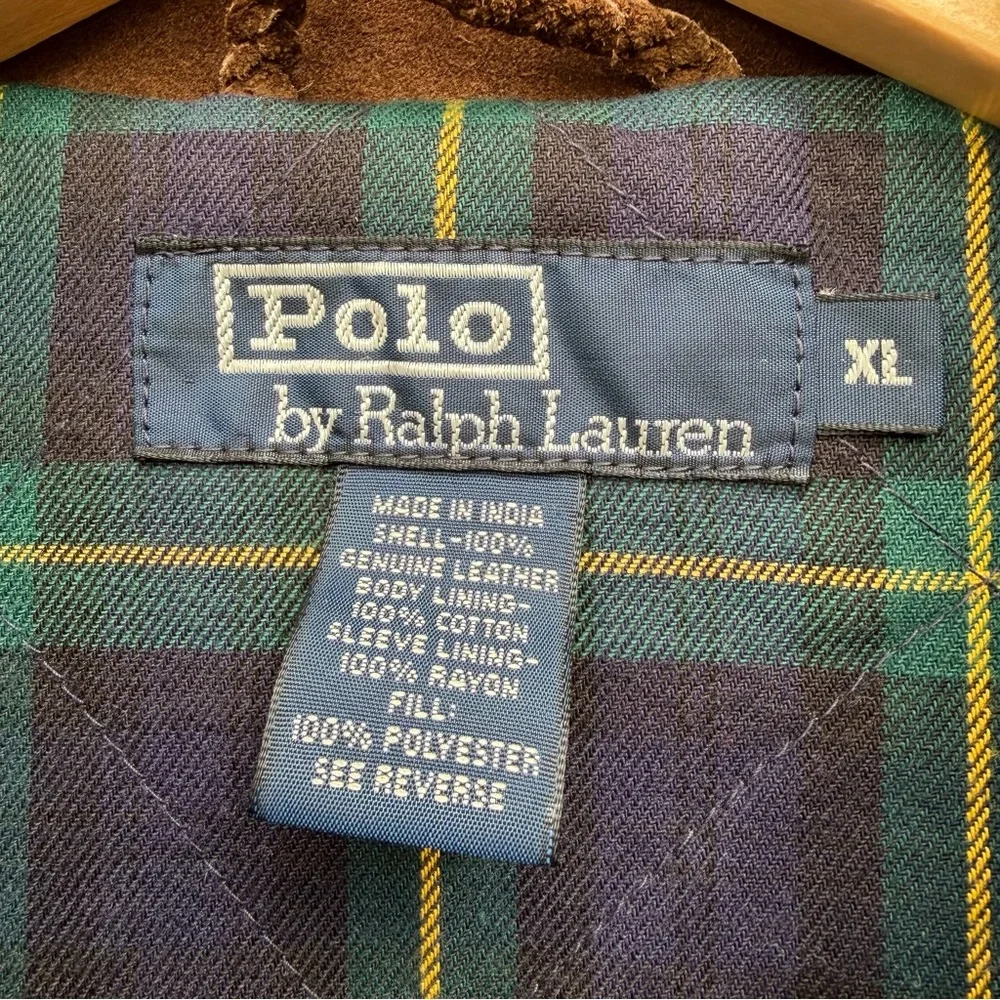 Polo‎ Ralph Lauren Brown Suede Field Jacket Plaid Lined Men’s XL